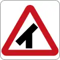Traffic merges to the left ahead