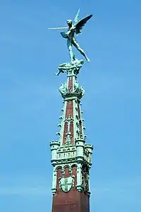 Statue of Saint Michael slaying the dragon by Pierre-Jean Braecke&nbsp;[fr]