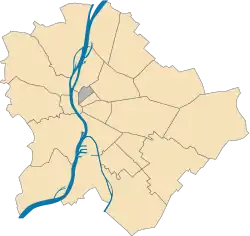 Location of District VI in Budapest (shown in grey)
