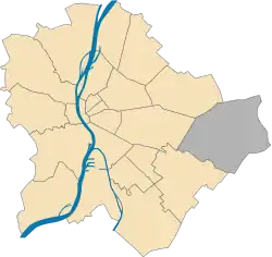 Location of District XVII in Budapest (grey)