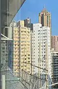 Triangular roof of the brown building in Ho Man Tin