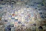 Decorated tiles restored  to the chapter house floor.