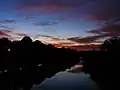 Sunset scene on the Wye between Llanelwedd and Builth&nbsp;Wells