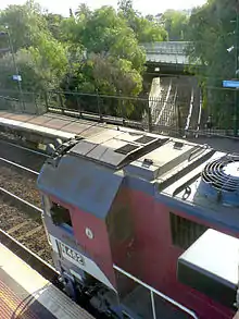 The South Kensington - West Footscray railway line cutting runs beneath the south-western end of what is now Platforms 5 and 6 in September 2008