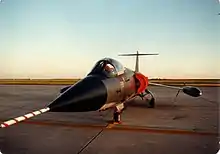 417 Operational Training Squadron CF-104 Starfighter on deployment to CFB Moose Jaw in 1982.