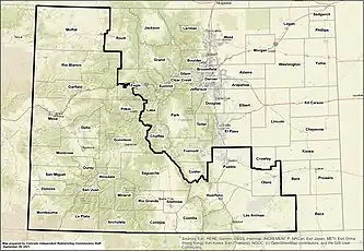 Map of the Colorado 3rd Congressional District since 2023