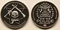 Challenge coin used by the Firearms Training branch of the Calgary Police Service. (2020)
