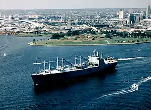 GTS Admiral W. M. Callaghan(T-AKR-1001), an O-class, gas turbine powered roll-on/roll-off cargo ship