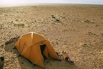 Camping in the desert