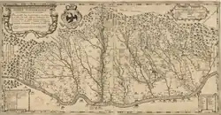 Runcu and the Jaleș river on a 1717 map