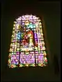 One of the stained- glasses of the La Santa Cruz chapel.