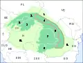 Outer Eastern Carpathians, bordered in red and marked 4