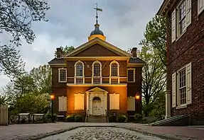 Carpenters' Hall exhibiting Georgian architecture, 1770–1774