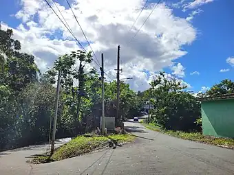 Puerto Rico Highway 884 at its junction with Puerto Rico Highway 882 in Achiote