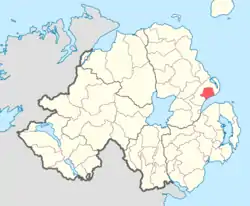 Location of the barony of Carrickfergus, County Antrim, Northern Ireland.