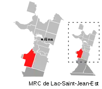 Location of Métabetchouan–Lac-à-la-Croix