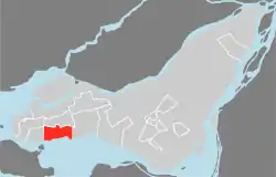 Location on the Island of Montreal