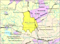 Census Bureau map of Bedminster Township, New Jersey