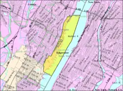Census Bureau map of Edgewater, New Jersey