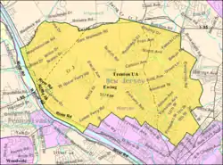 Census Bureau map of Ewing Township, New Jersey