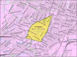 Census Bureau map of Irvington, New Jersey