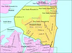 Census Bureau map of Monmouth Beach, New Jersey