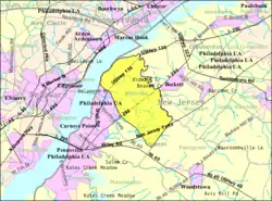Census Bureau map of Oldmans Township, New Jersey