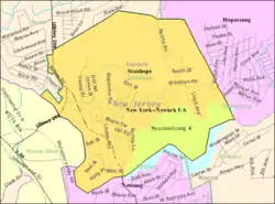 Census Bureau map of Stanhope, New Jersey