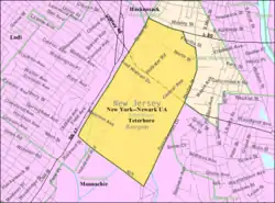 Census Bureau map of Teterboro, New Jersey