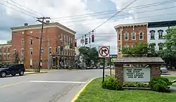 Center of downtown Clinton at College Street and Park Row