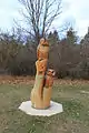 Carving of owls, Brighton Recreation Area, Michigan