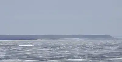 Chambers Island across frozen Green Bay