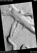 Channels in the Ares Vallis region, as seen by HiRISE.