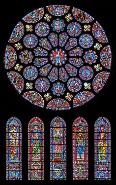 France, Chartres Cathedral, ancient transept window.