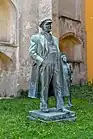 Statues of Vladimir Lenin and Julius Fučík stored in the monastery garden