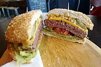 A cheeseburger at a restaurant in Camden Town, London