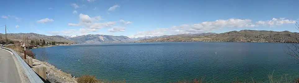 Lake Chelan as seen from the southern shore off U.S. Highway 97A