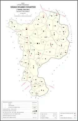Map showing Basupur (#402) in Chhatoh CD block
