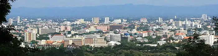 Chiang Mai, the largest metropolitan area in the north