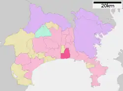 Location of Chigasaki in Kanagawa Prefecture