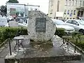 War memorial beside the 213 road in the centre of Choczewo. The inscription reads: "To those who fell in the battles for the liberation of the Choczewo region"