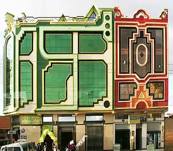 Buildings in El Alto, Bolivia, by Freddy Mamani, after 2005