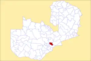 District location in Zambia