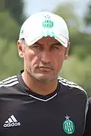 Christophe Galtier, entraîneur de football, à l'entraînement avec l'AS Saint-Étienne, le 3 août 2011 (L'Étrat, France).