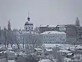 Church in Horodok in winter.
