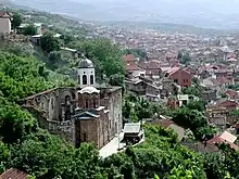 Ruins of the Church of Holy Salvation, Prizren which was built circa 1330 and destroyed during the 2004 unrest in Kosovo.