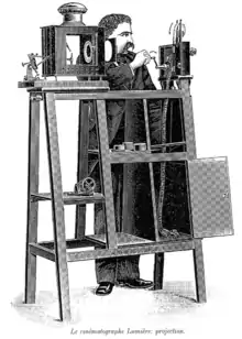 Image 31The Cinématographe Lumière in projection mode (from History of film technology)