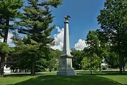 Civil War memorial in The Park in the center of town