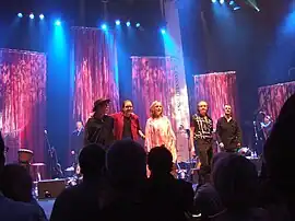 Five original Clannad members at the Meteor Ireland Music Awards (1 February 2007) to collect their Lifetime Achievement Award.