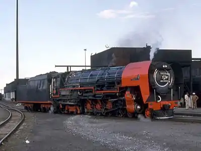 Named Soekie and in black livery at De Aar shed, c. April 1988